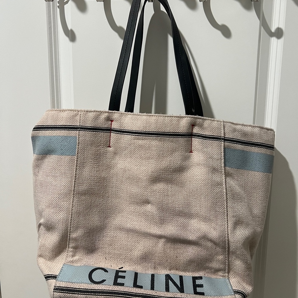 Celine Beige and Black Tote Bag